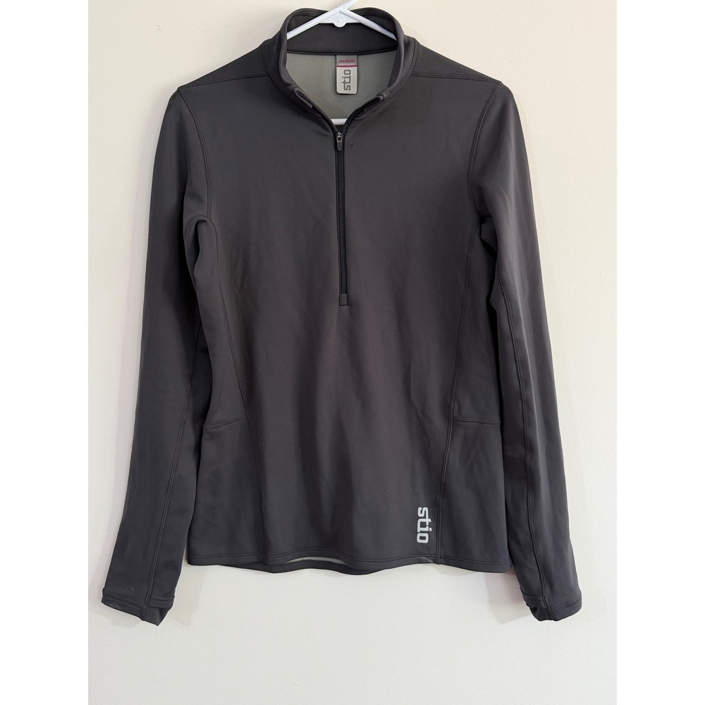Stio Womens Half Zip Pullover Shirt Charcoal Gray Activewear Medium Ski Base